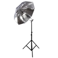 Falcon Eyes Flitsparaplu Set Zilver/Wit 80 cm incl. statief en Bracket