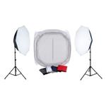 f Falcon Eyes Productfoto-Set met 120x120x120 Opnametent en Verlichting 2200W