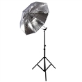 Falcon Eyes Flitsparaplu Set Zilver/Wit 152 cm incl. statief en Bracket