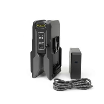 Rolux Opvouwbare Lader Powerfold1 voor V-Mount Accu