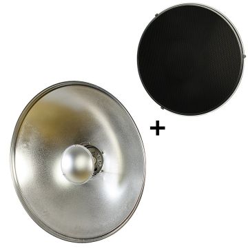 StudioKing Beauty Dish Zilver SK-BD700 70 cm met Honingraat StudioKing Beauty Dish Zilver SK-BD700 70 cm met Honingraat
