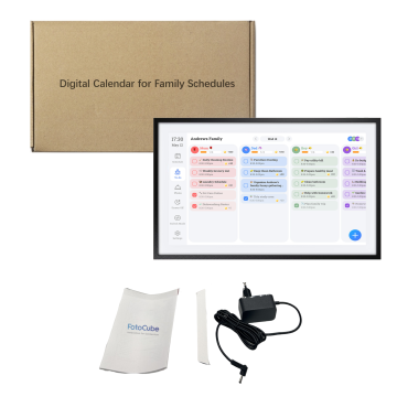 Fotocube 3-in-1 Digitale Fotolijst met Kalender PW156-CA Zwart 15.6 Inch