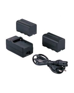 Falcon Eyes 2 x Accu NP-F750 + Acculader SP-CHG voor LED Lamp